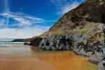 Bedruthan Steps Beach and Cliffs Panorama