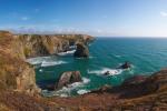 Bedruthan Steps At High Tide From Porthcothan Direction