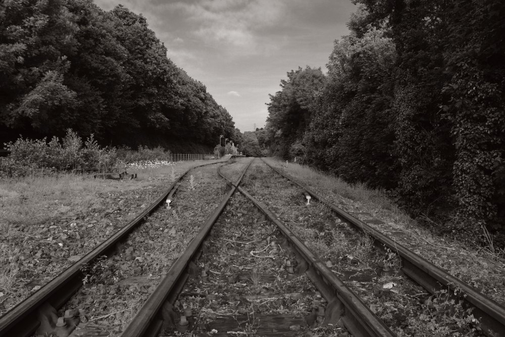 Borcarne Junction Station and tracks on the Bodmin and Wenford R