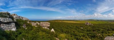 Both Coasts of Cornwall, Panorama from Rosewall Hill